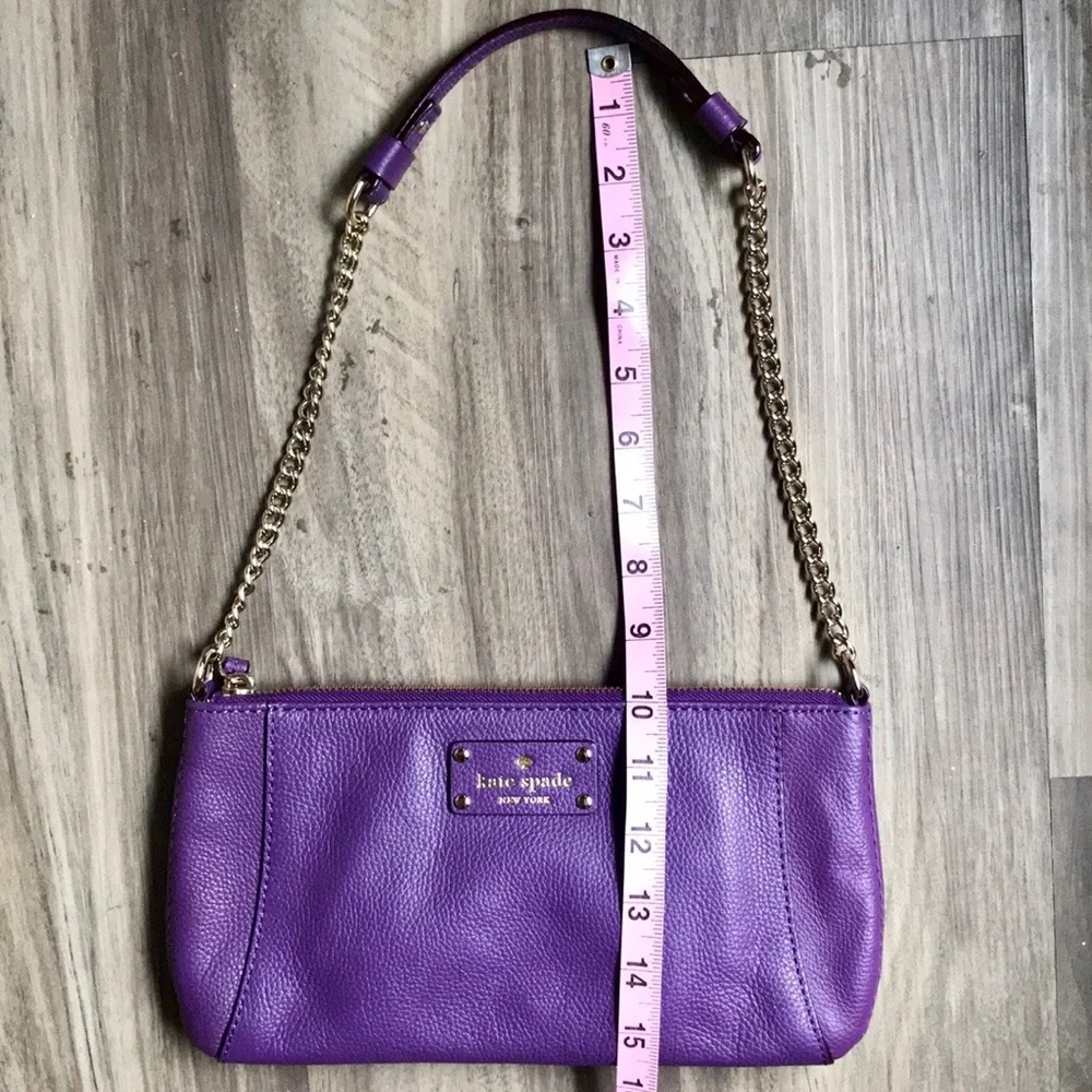 Kate Spade Shoulder Bag Purple with Gold Chain and Leather Strap